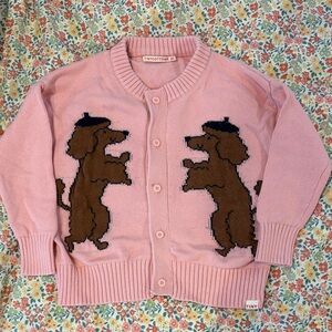 Tinycottons Pink Dog Design Kids Sweater